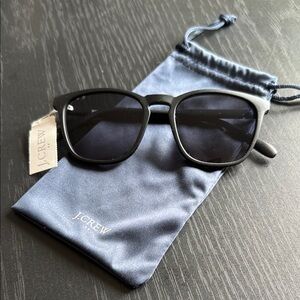 J. Crew Black Sunglasses with Blue Pouch